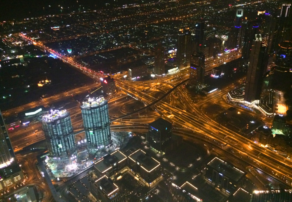 The view from Burj Khalifa at night